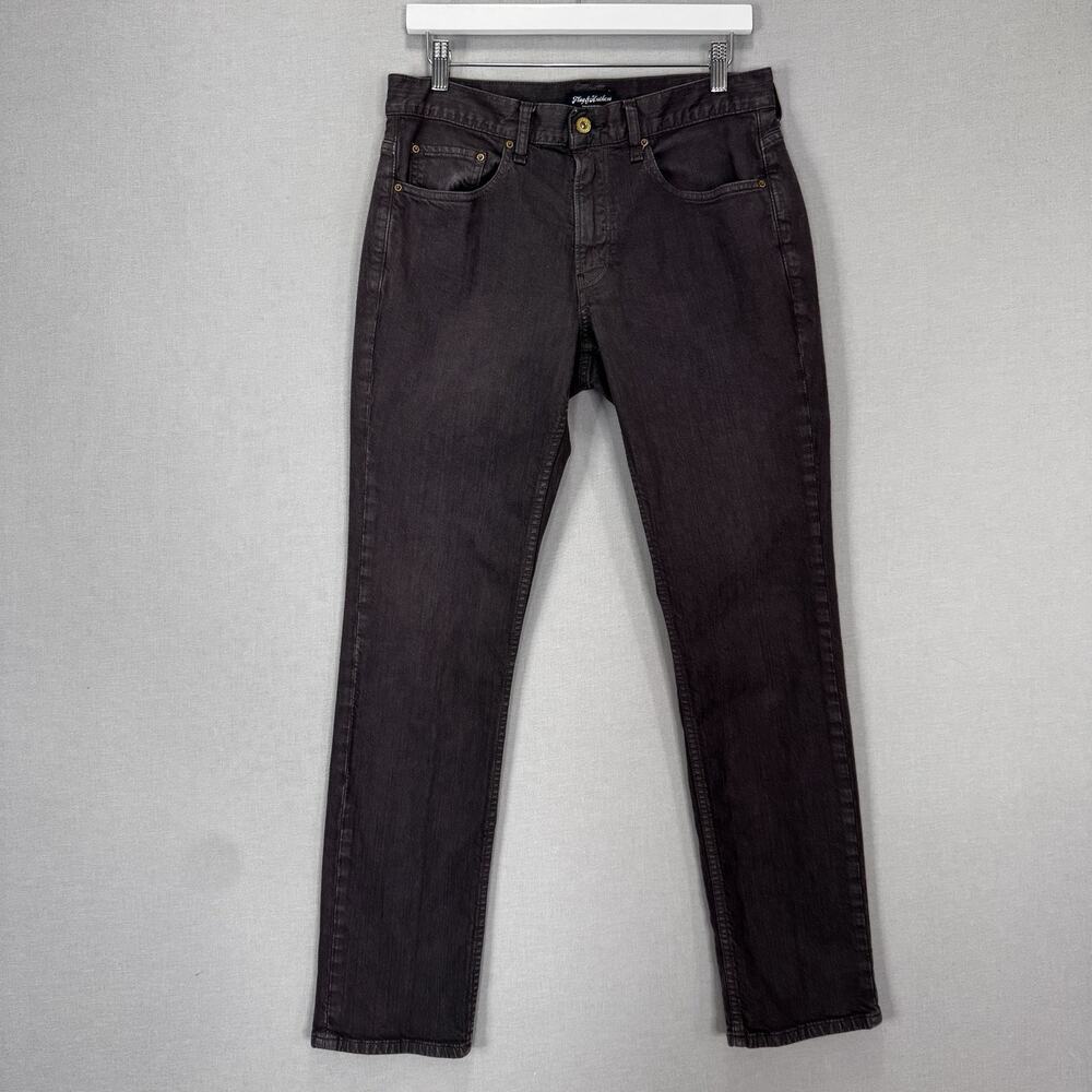 Flag & Anthem Jeans Mens 32x32 Gray Oakland Slim Straight Stretch‎ Denim Grunge